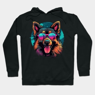 Retro Wave Shepherd Dog Hoodie